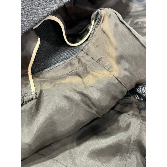 Prada Designer Vintage Gray Sweetheart Neck Wool Midi length Dress Sz 46/Lg/14 - Picture 8 of 14